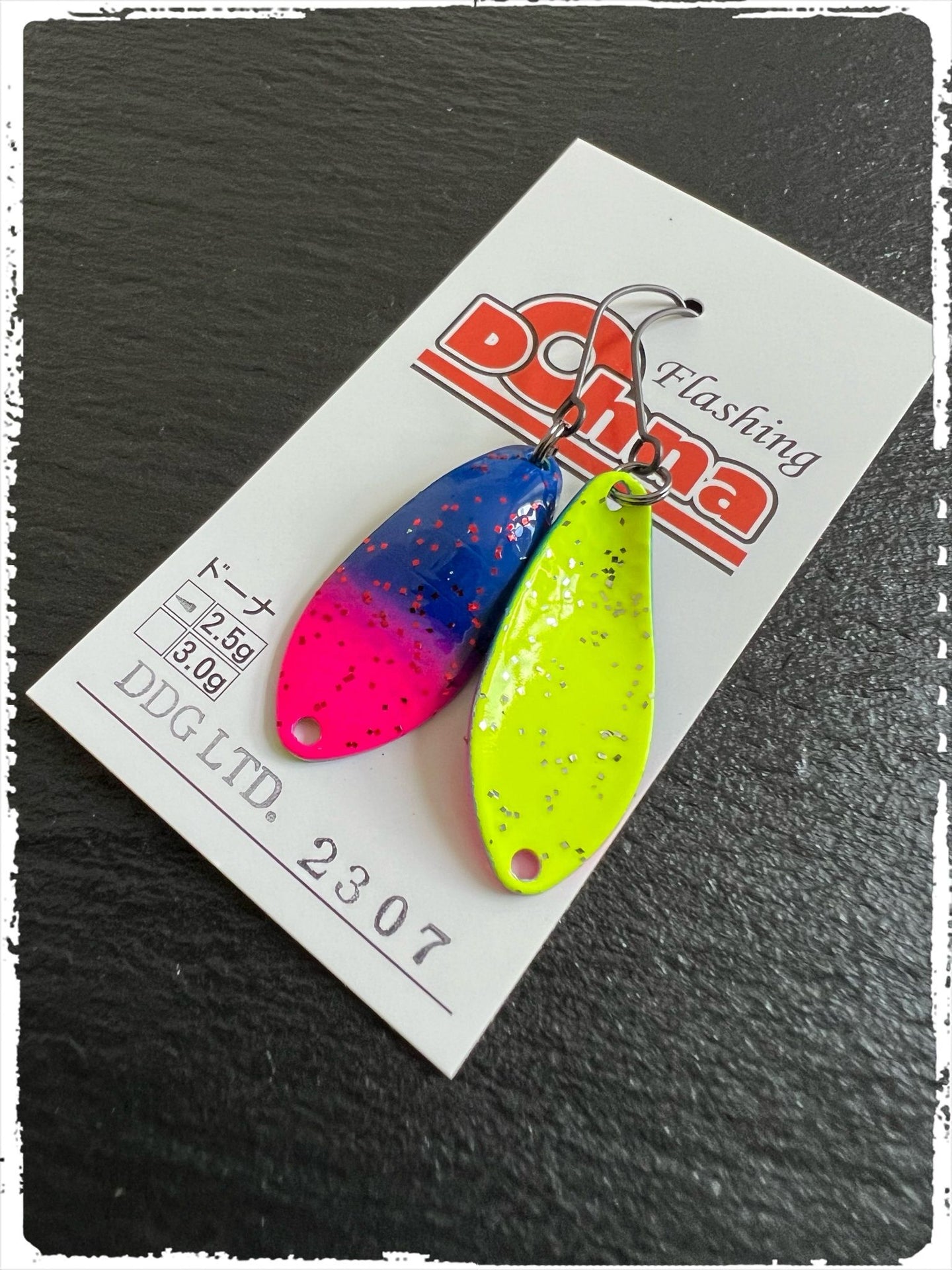 Angler'z System Antem Dohna DDG 2023-07 spoon with vibrant colors and a sleek design for fishing enthusiasts.
