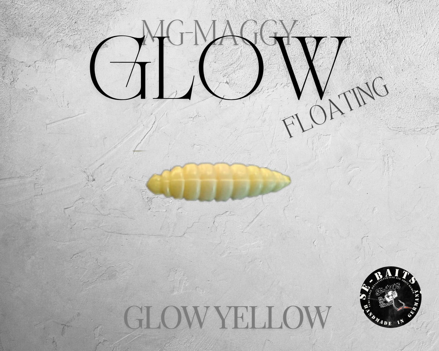 SE-BAITS MG Maggy Glow Extreme Floating Gummiköder in vibrant colors, showcasing its unique design and floating feature.