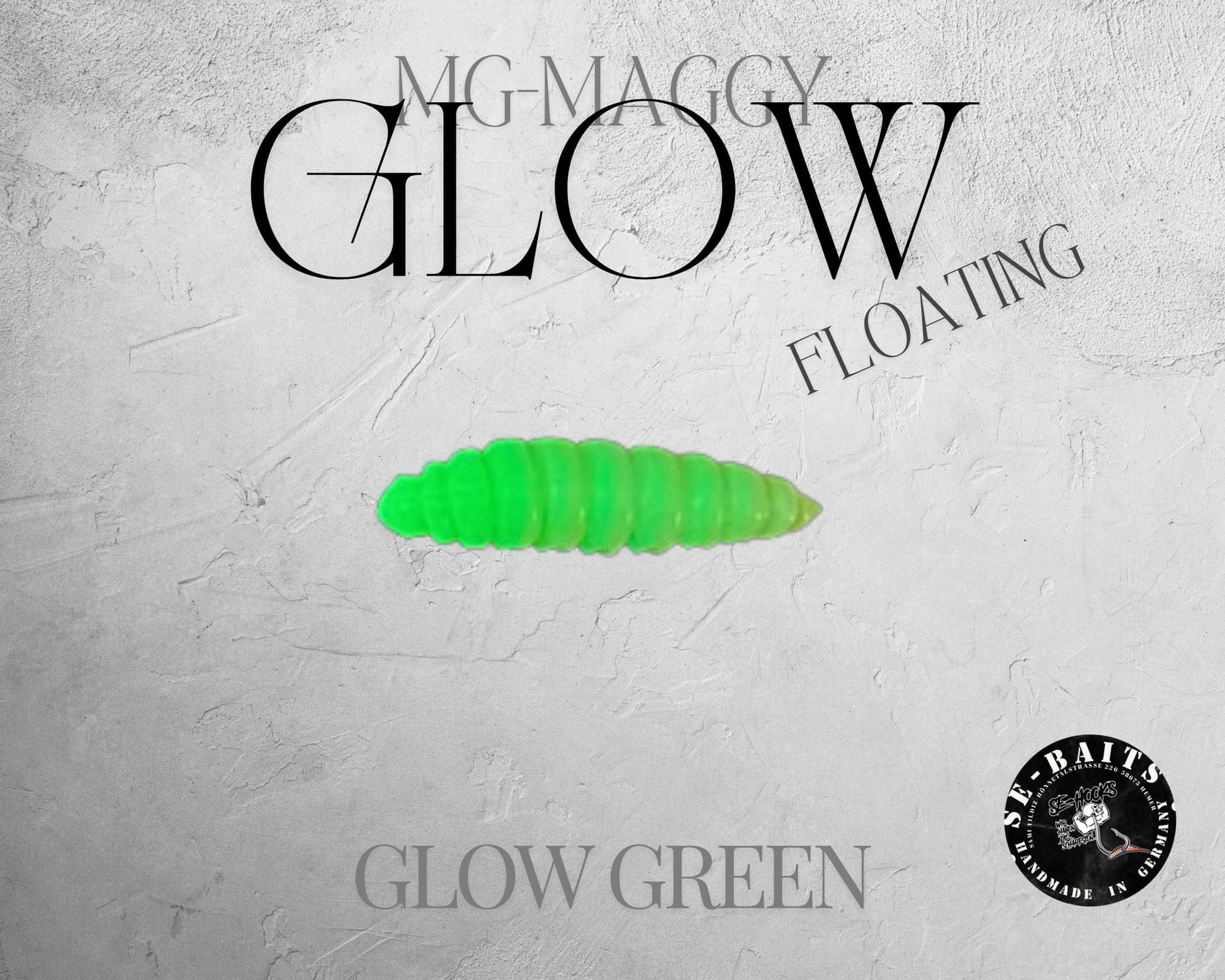 SE-BAITS MG Maggy Glow extreme floating soft bait in vibrant colors, showcasing its realistic design and lifelike texture.
