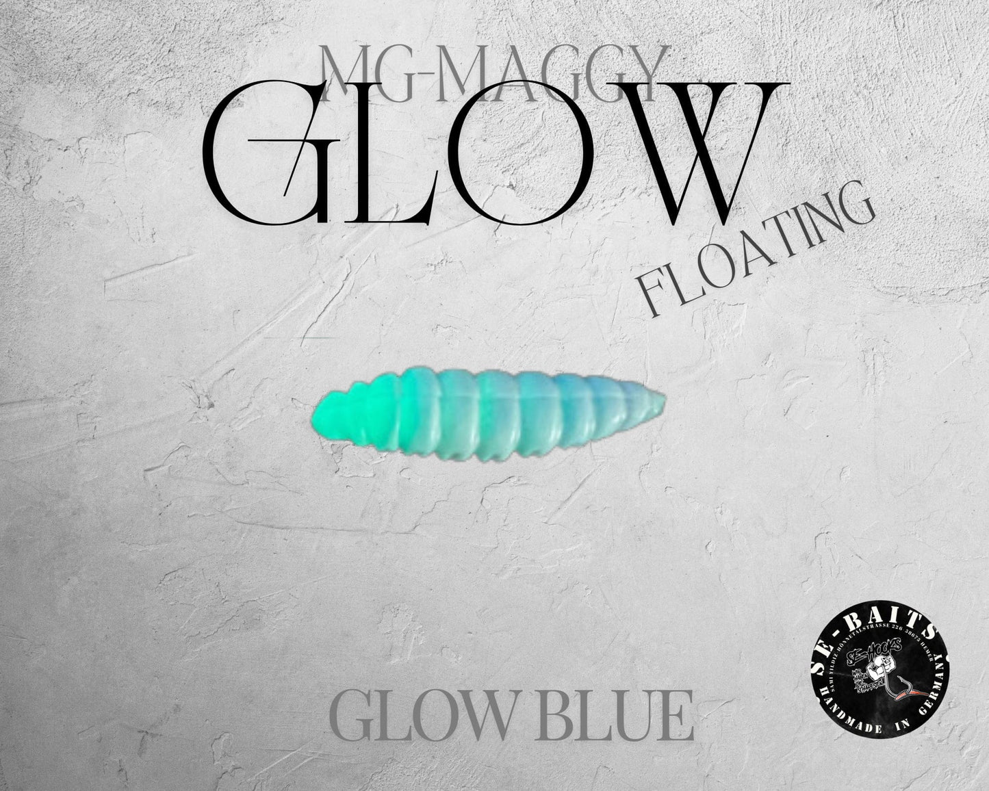 SE-BAITS MG Maggy Glow Extreme floating gummiköder in vibrant colors, showcasing its unique design for effective fishing.