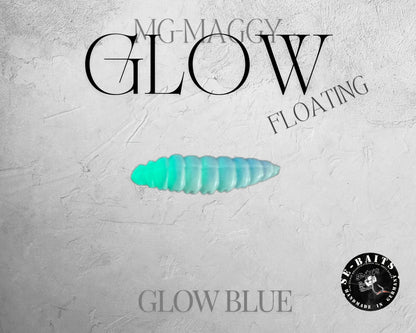 SE-BAITS MG Maggy Glow Extreme floating gummiköder in vibrant colors, showcasing its unique design for effective fishing.