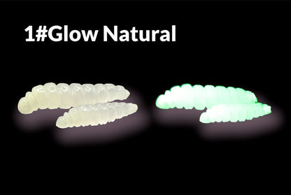 SE-BAITS MG MAGGY GLOW Gummiköder in vibrant colors, showcasing its glow feature for effective fishing.