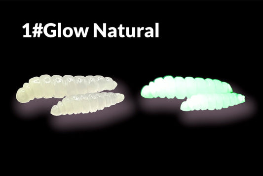 SE-BAITS MG MAGGY GLOW Gummiköder in vibrant colors, showcasing its glow feature for effective fishing.