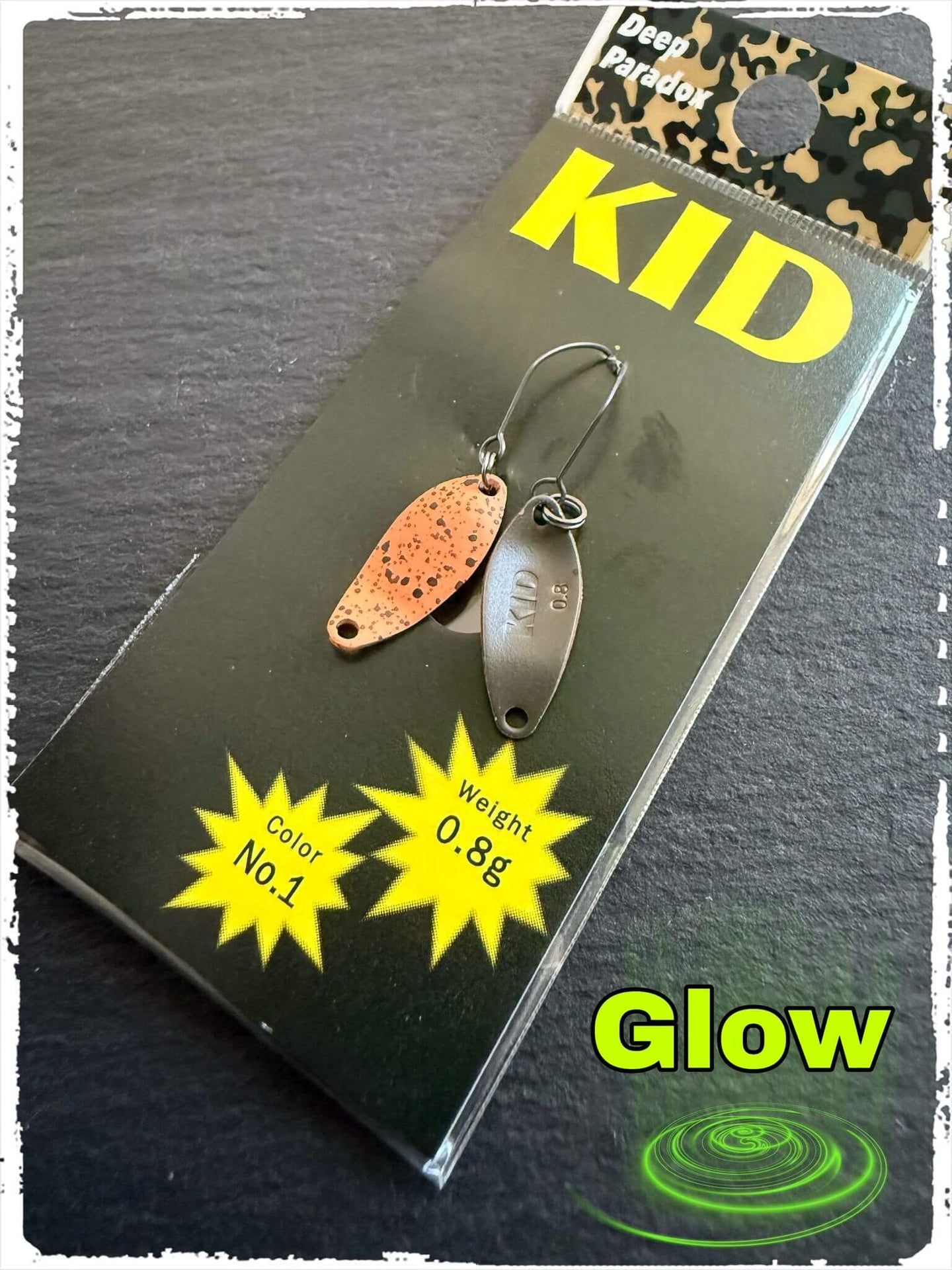 DEEP Paradox Kid Spoon #01 Glow Forellenköder, Angelblei, mit leuchtender Oberfläche, für Forellfischerei, kleiner Angelköder