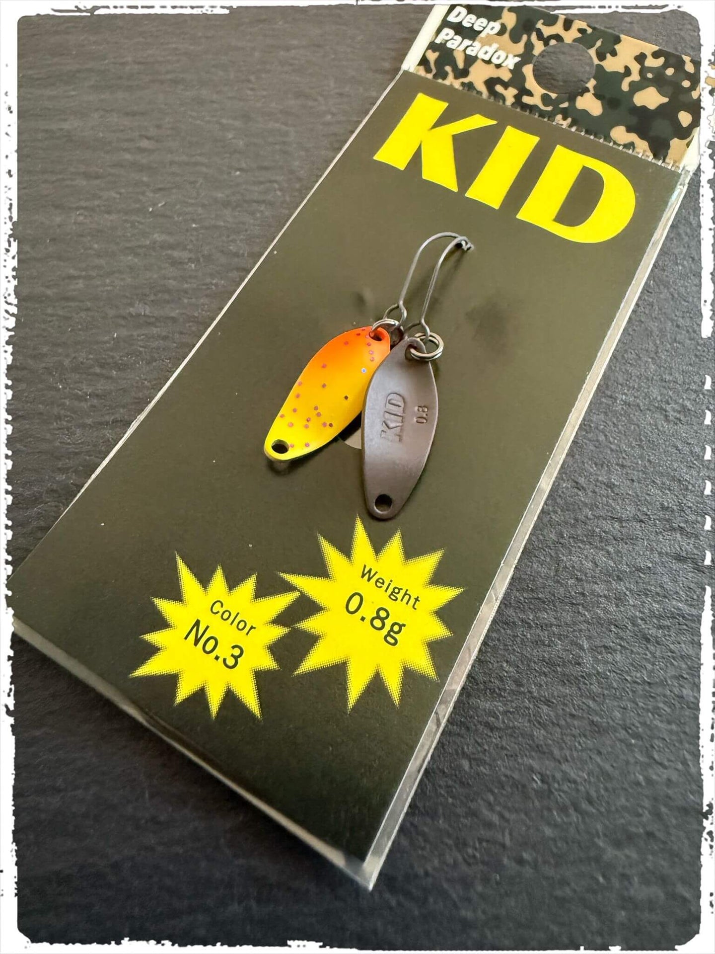 DEEP Paradox Kid Spoon #03 Tropical Nappo Forellenköder, bunter Fischköder für Forellen, aus Kunststoff, detailreiche Ansicht