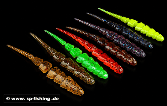 Gummiköder OLEK-Fishing Kaiman V2 10cm in grün mit realistischen Fisch-Designs, für Angeln und Raubfischjagd