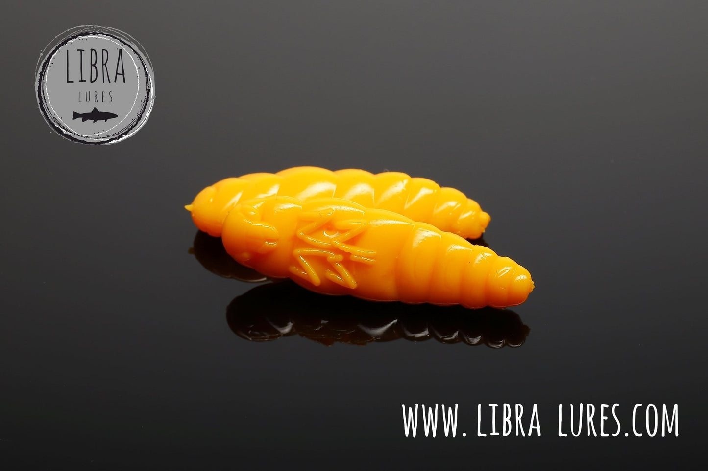 Libra Lures Largo Forellen Gummiköder in Dunkelgelb, auftriebend mit Aroma, detailreiche Oberfläche, ideal für Forellenangeln