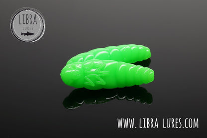 Libra Lures Largo Forellen Gummiköder, auftreibend mit Aroma, in grünem Farbton, zeigt den weichen, flexiblen Köder.