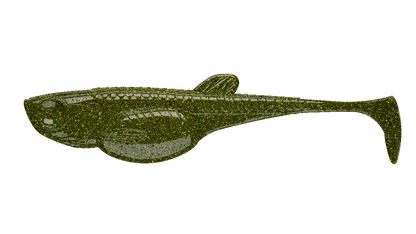 Libra Lures Predator Series Embion Shad Gummiköder in Salty Green, detailreiche Textur und flexible Form für Angelfreunde