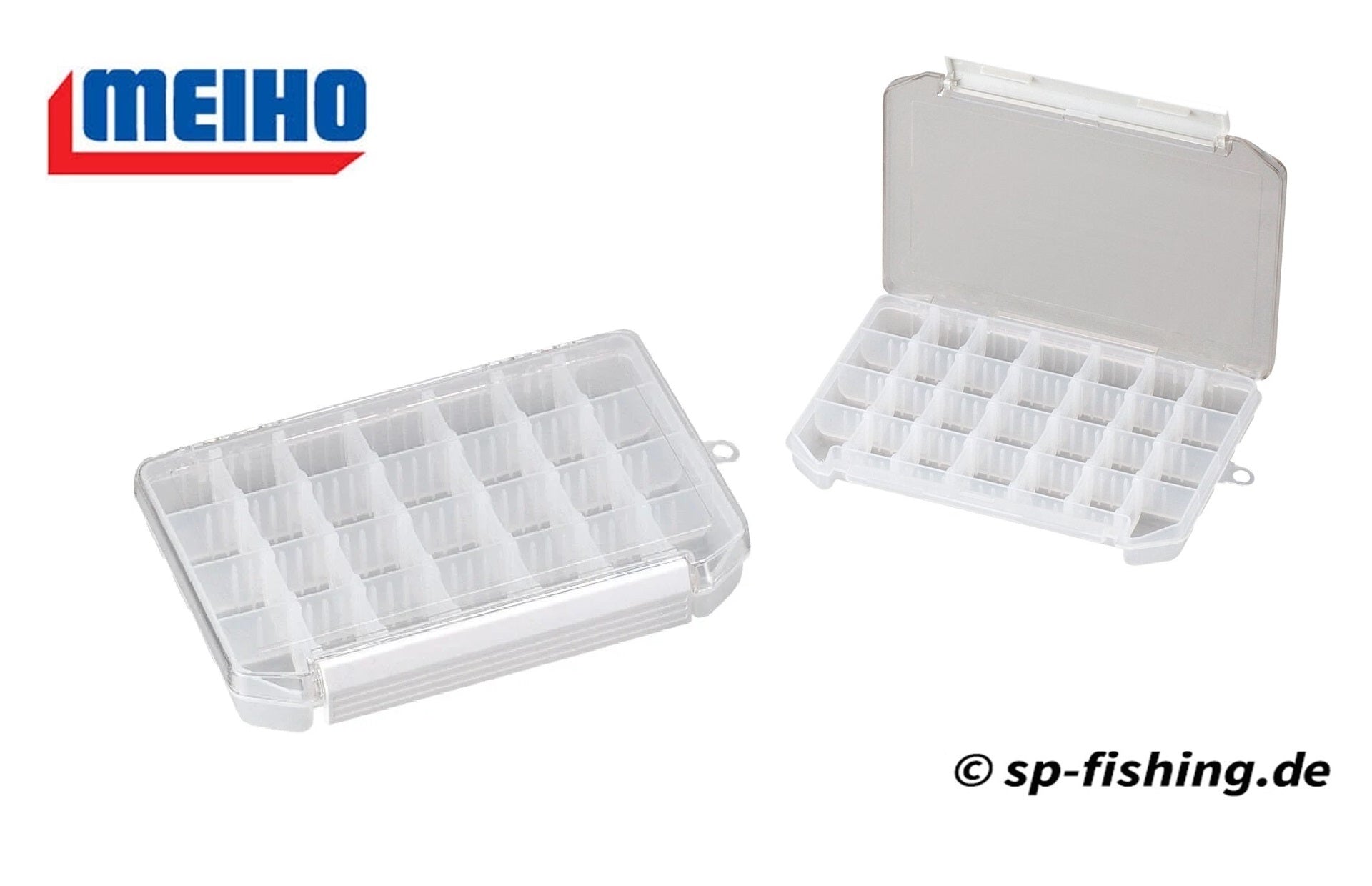 Meiho C-800 NS Tacklebox mit Lure-Holder, Aufbewahrungsbox für Anglerzubehör, robuste Kunststoffbox mit Fächern.