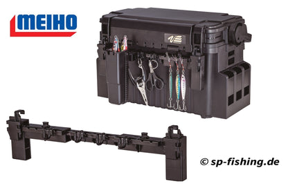 Meiho Multi Hanger BM tacklebox featuring multiple lure holder compartments for organized fishing gear storage.