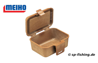 Meiho Köderbox 199 mit praktischer Halterung für Angelköder und Zubehör, kompakte Tacklebox für Angler.