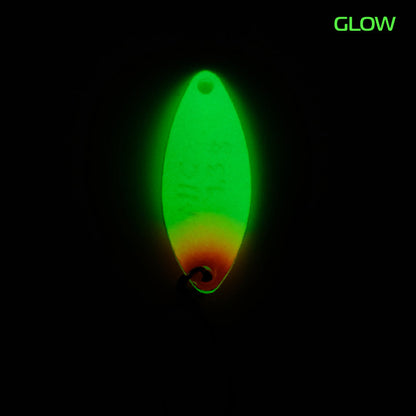 Fangenswert MIC 1.3 g EA04 Glow Angelhaken Löffel mit leuchtender Rückseite, Angelzubehör für Nachtangeln