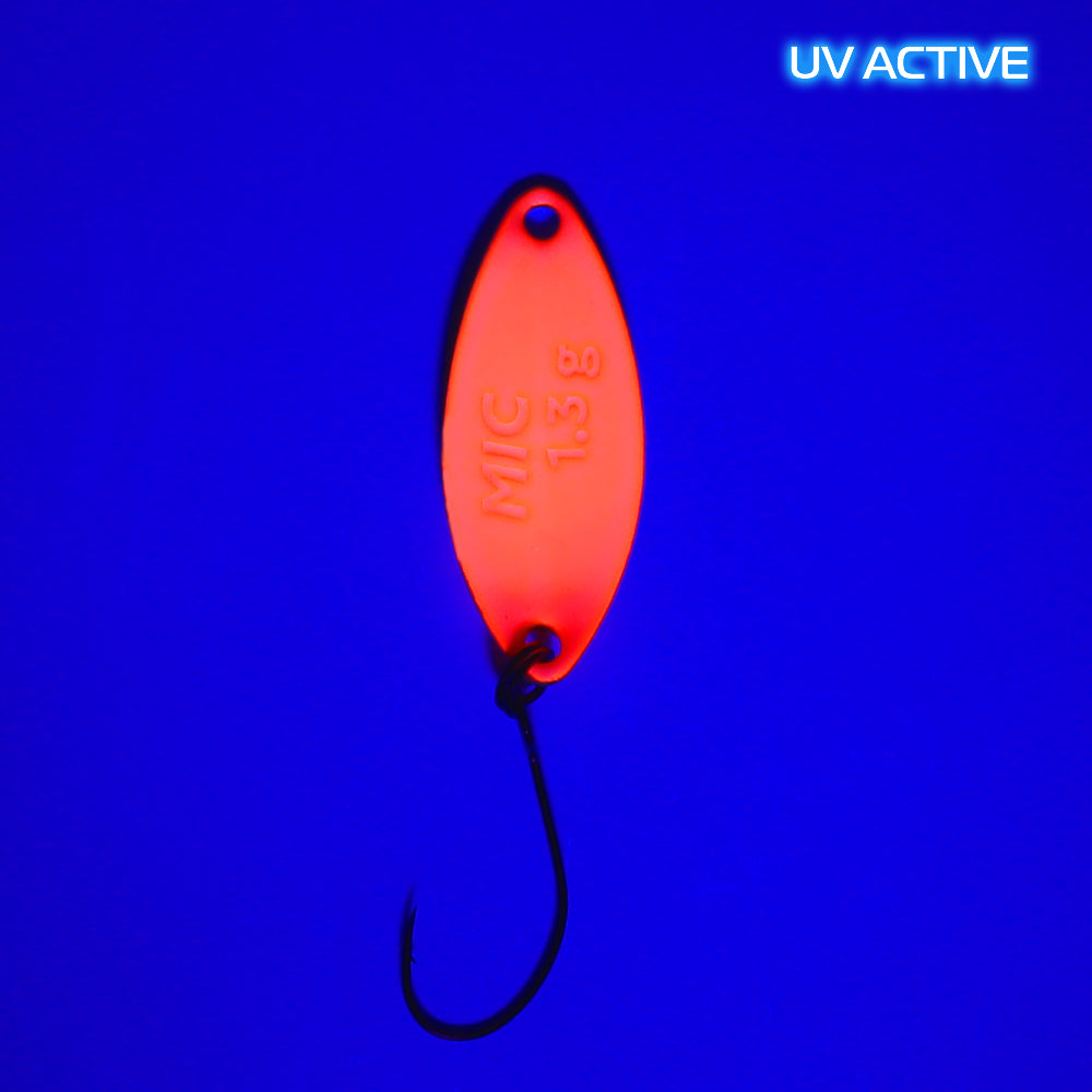 Fangenswert MIC 1,3 g EA12 Löffel, Rückseite mit UV-Beschichtung, hochwertiges Angelzubehör in deutscher Qualität