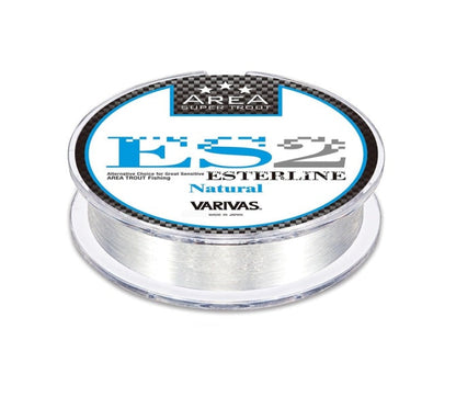 Varivas Area Super Trout ES2 Ester Schnur in natürlicher Farbe, für Angeln auf Forelle, mit transparenter Textur, Fadenoptik sichtbar