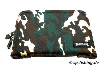 Waterland Spoon Wallet Tasche aus Leder, braun, mit Reißverschluss und mehreren Fächern, ideal für Karten und Geld.