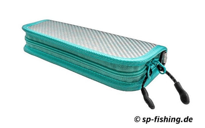 Rodio Craft Spoon Wallet Tasche L in Silber Türkis, langlebige Ledertasche mit innovativem Design und praktischen Kartenfächern.
