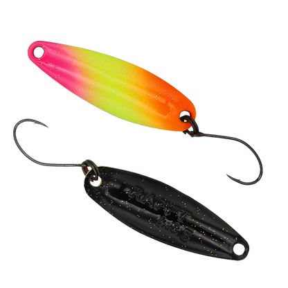 Fangenswert RAFFT spoon in vibrant colors, showcasing a sleek design and detailed finish for effective fishing.
