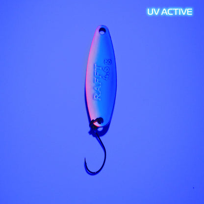 Fangenswert RAFFT EA10 spoon in UV finish showcasing its sleek design and vibrant color.