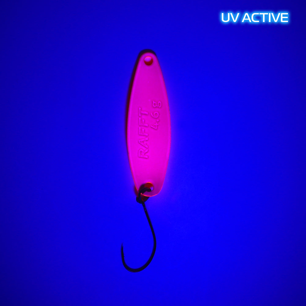 Fangenswert RAFFT 4,6 g Spoon Angelhaken mit UV-Beschichtung, sichtbare Rückseite, Angelzubehör für Fischerei, natürlicher Blick