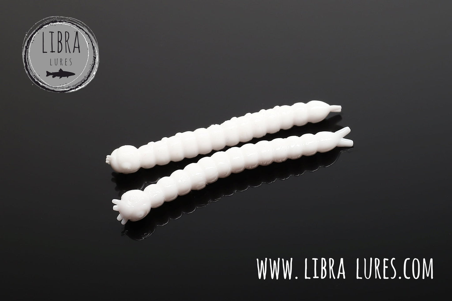Libra Lures Slight Worm floating fishing lure, white color, featuring a soft texture and aroma for trout fishing.