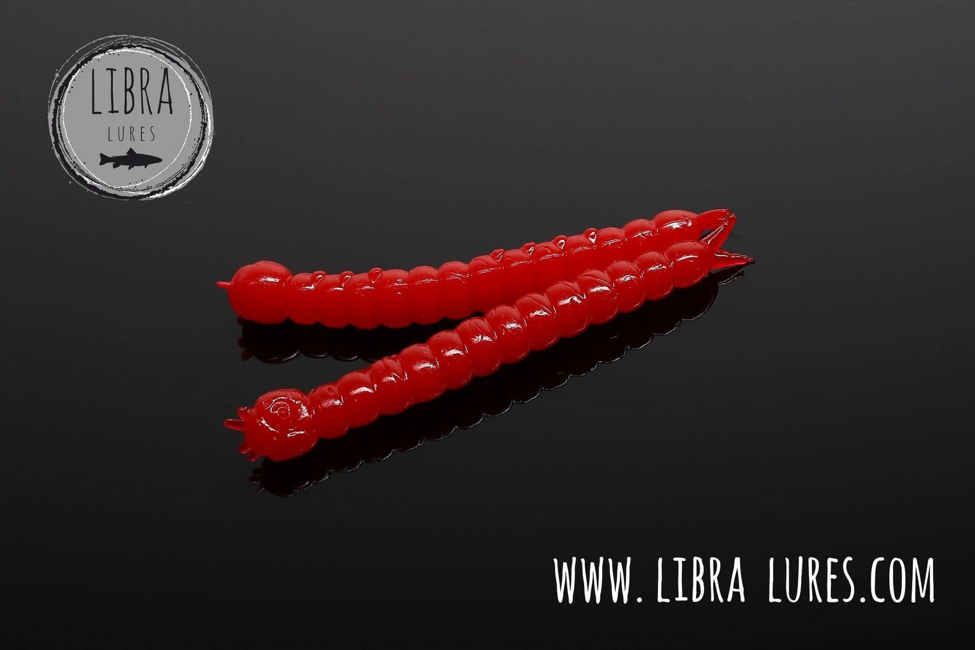 Libra Lures Slight Worm red floating rubber bait with aroma, designed for trout fishing.