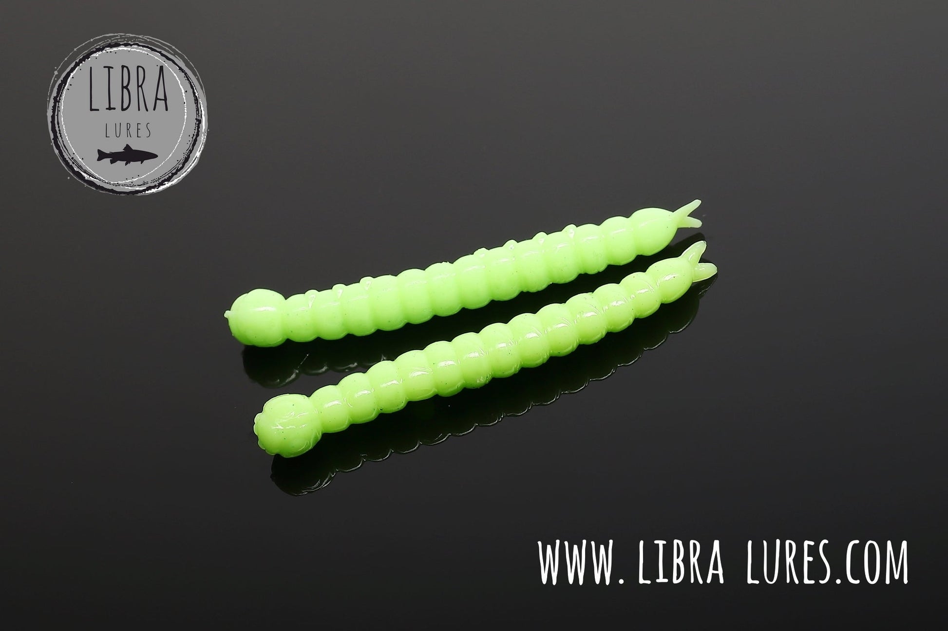 Libra Lures Slight Worm floating gummy bait in hot green color, showcasing its realistic design and aroma features.