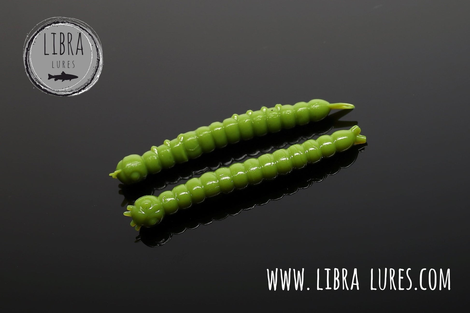 LIBRA LURES Slight Worm Gummiköder in Olive, featuring a floating design with aroma for fishing.