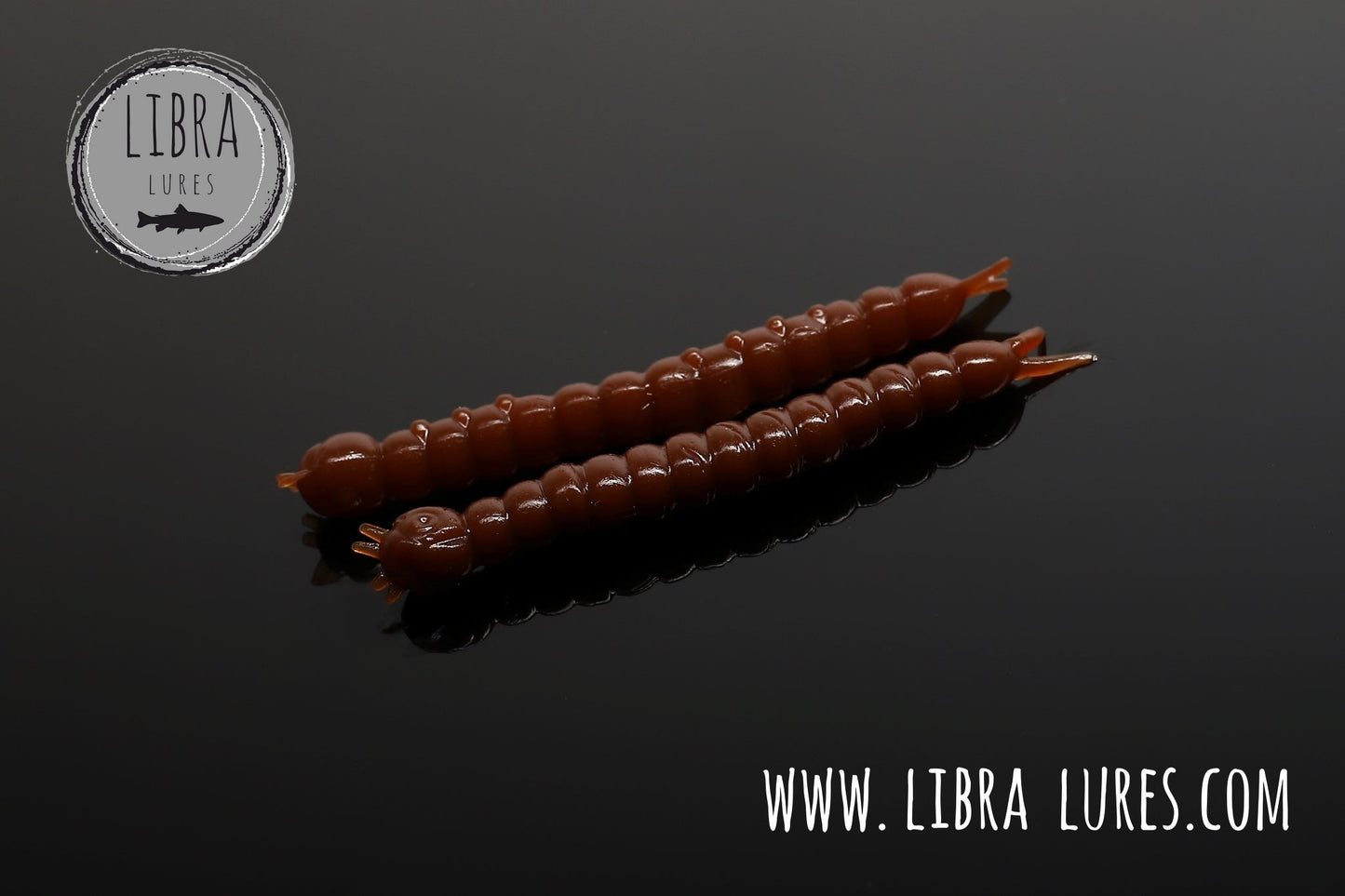 LIBRA LURES SLIGHT WORM brown Gummiköder with aroma, featuring a realistic worm design for fishing.