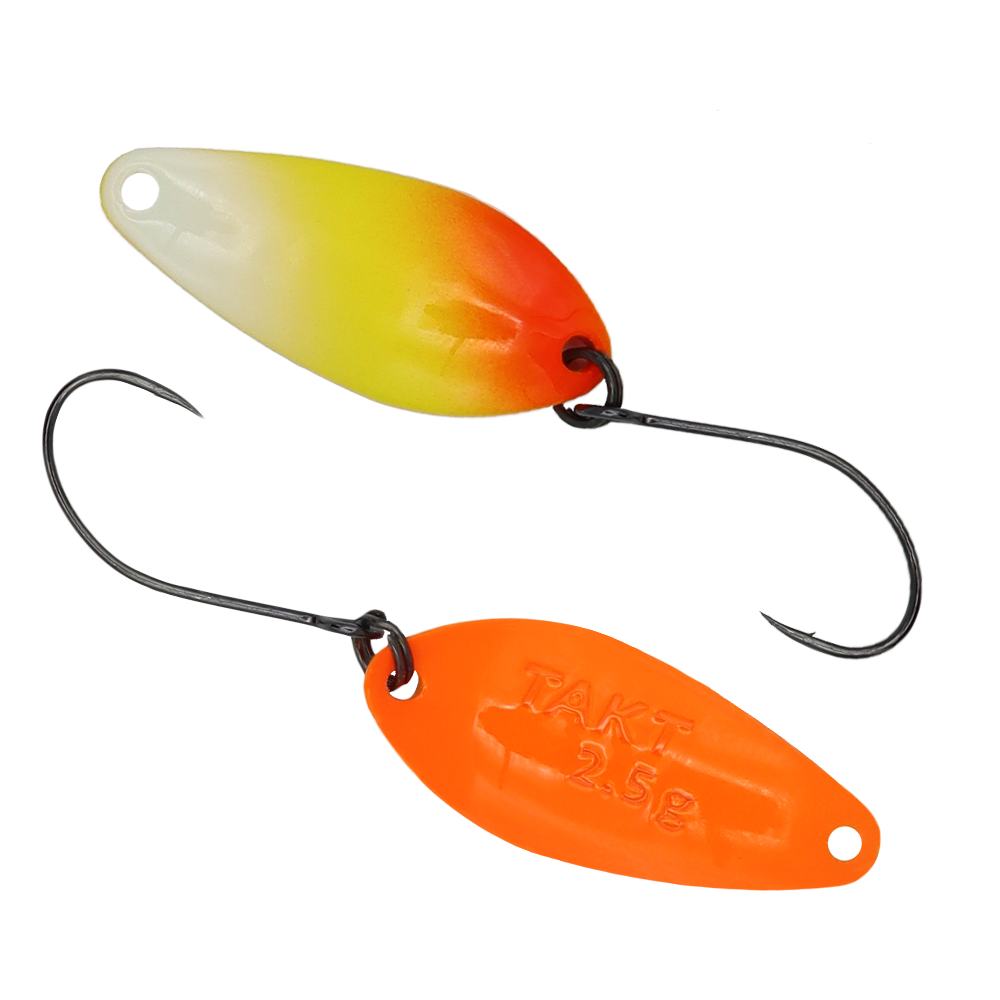 Fangenswert TAKT 2,5 g Löffel, Edelstahl, langlebiges Angelzubehör für präzises Angeln, zeigt den spoon im Einsatz