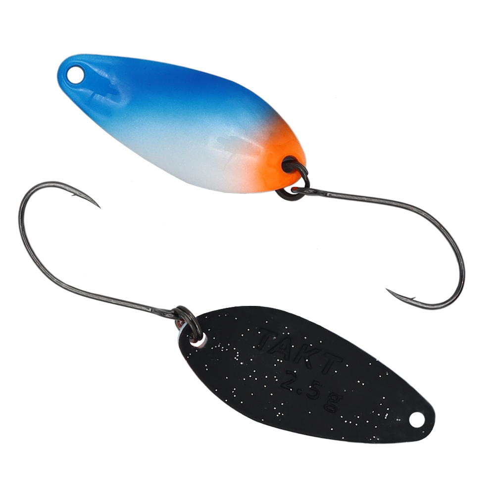 Fangenswert TAKT 2,5 g Löffel, hochwertiges Angelzubehör, detailreiche Nahaufnahme des spoon mit Griff und Klingen.