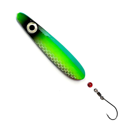 Troutwerk Inlineblinker 15g Meerforellenblinker, silberfarben mit rot-weißer Spitze, für Meerforellenangeln