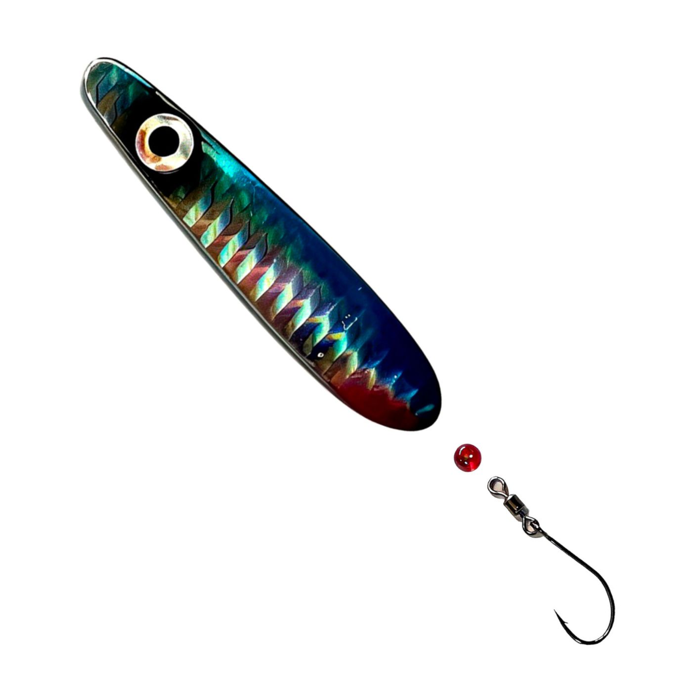 Troutwerk Inlineblinker 15g Meerforellenblinker, silberner Angelblinkers mit rot-weißer Spitze, für Meerforellenfischen