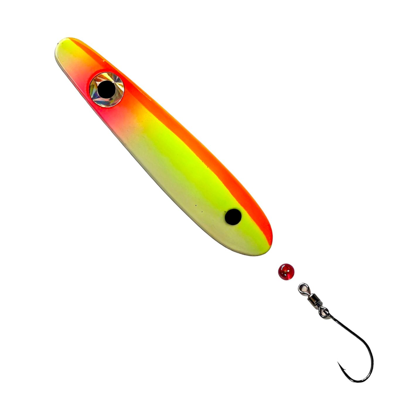 Troutwerk Inlineblinker 15g Meerforellenblinker, silberner Inlineblinker für das Angeln auf Meerforellen, an einem Angelhaken sichtbar