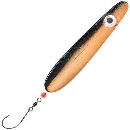 Troutwerk Inlineblinker 22g, 7,4cm, Meerforellenblinker für Angeln, silberfarben mit rot-weißer Spitze