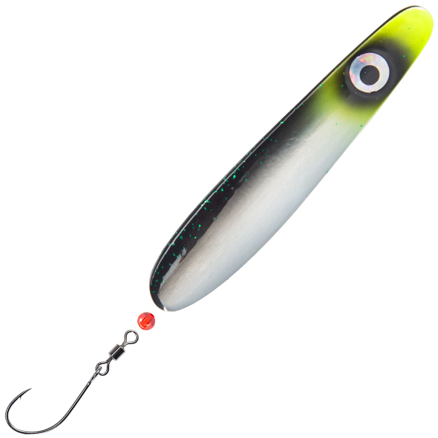 Troutwerk Inlineblinker 22g Meerforellenblinker, 7,4cm, silber mit roten Akzenten, für Forellen und Meerforellen, Angelzubehör