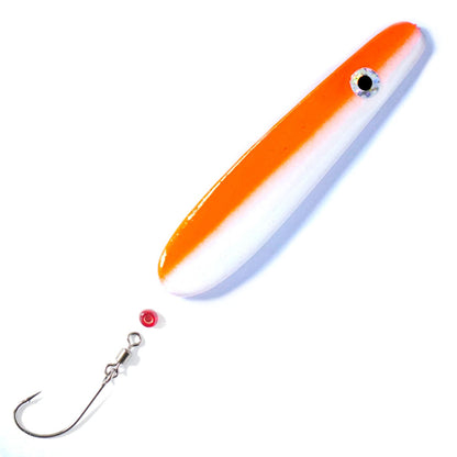 Troutwerk Inlineblinker 22g, 7,4cm, Meerforellenblinker, silberner Angelblinker im Wasser mit Bewegung