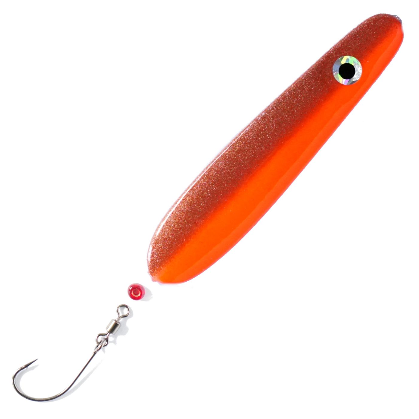 Troutwerk Inlineblinker 22g, 7,4cm, für Meerforellen, roter und silberner Angelblinker, ideal zum Angeln auf Meerforellen