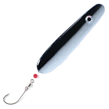 Troutwerk Inlineblinker 22g, 7,4cm Meerforellenblinker für Angeln, silberne, glänzende Oberfläche, vielseitiger Fischköder