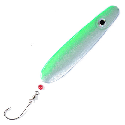 Troutwerk Inlineblinker 22g Meerforellenblinker, 7,4 cm, silberfarbener Inlineblinker für Meerforellen, auf Wasser schwimmend
