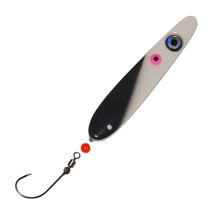 Troutwerk Inlineblinker 22g, 7,4cm, Meerforellenblinker, glänzender Angelköder für Meerforellen, in der Hand gehalten