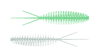 LIBRA LURES Turbo Worm Gummiköder in Glow UV Green, featuring a buoyant design with aroma for effective fishing.