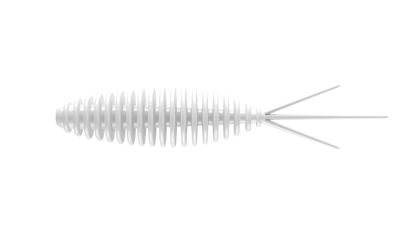 LIBRA LURES Turbo Worm Gummiköder in White, featuring a floating design and aromatic scent for trout fishing.