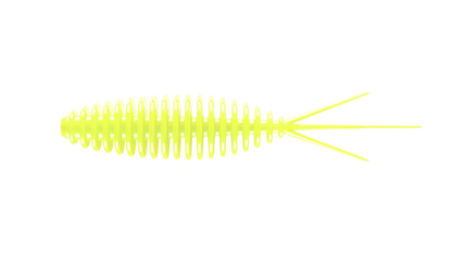 LIBRA LURES Turbo Worm in hot yellow, a buoyant, aromatic soft bait for trout fishing.
