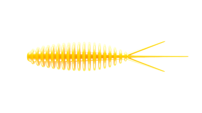 LIBRA LURES Turbo Worm in yellow, a floating, aromatic soft bait for trout fishing, showcasing its realistic design.