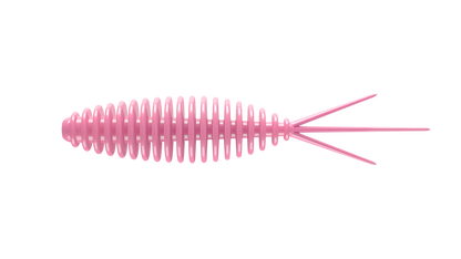 Libra Lures Turbo Worm, pink bubblegum Gummiköder, floating trout bait with aroma, displayed on a white background.