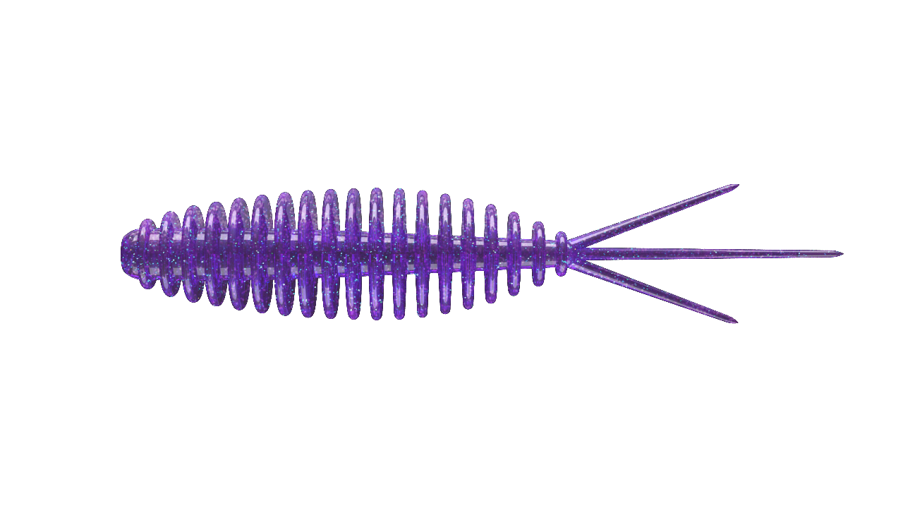 Purple Turbo Worm Gummiköder by Libra Lures with glitter and aroma, designed for effective fishing.