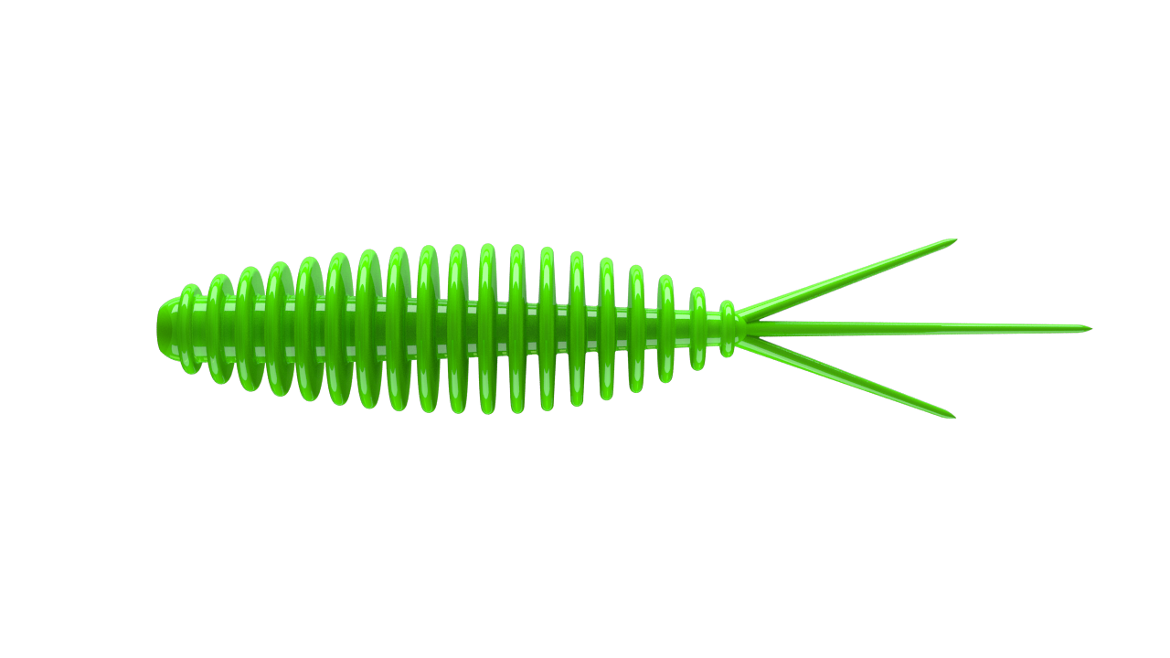 LIBRA LURES Turbo Worm Gummiköder in Hot Green, featuring a buoyant design and infused with aroma for effective fishing.