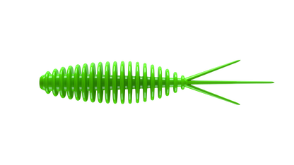 LIBRA LURES Turbo Worm Gummiköder in Hot Green, featuring a buoyant design and infused with aroma for effective fishing.
