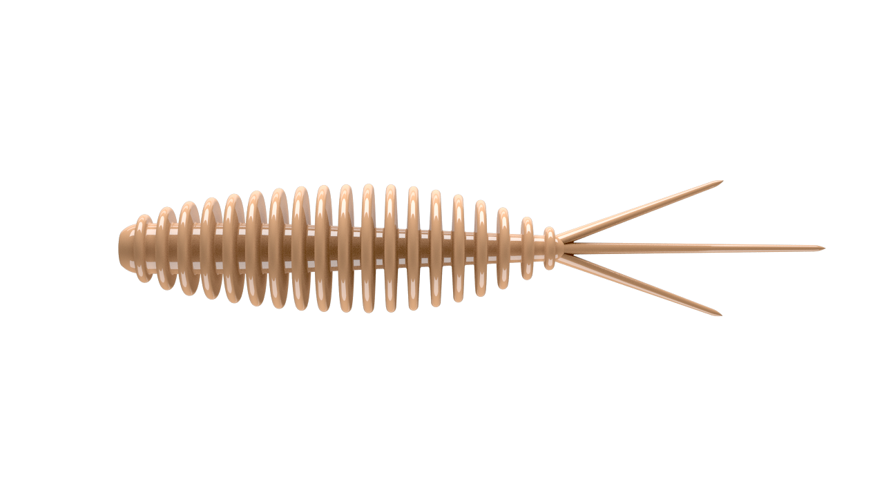 LIBRA LURES Turbo Worm Gummiköder in Pellet-Design, forellenfreundlich, zeigt lebhafte Farben und aromatische Details.